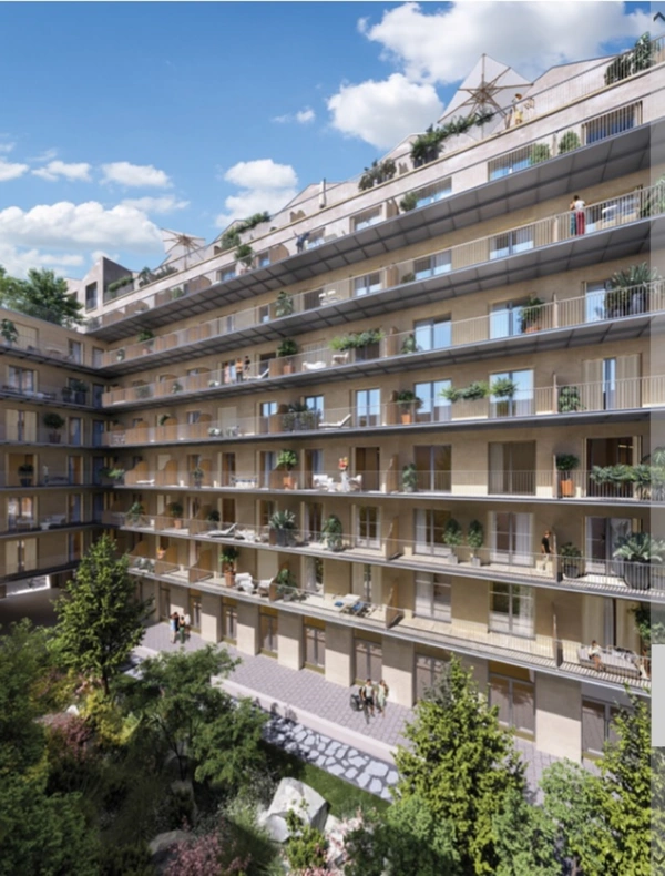 appartement T4 neuf à vendre PARIS 18e, surface hab 72.20 m2 + 3 balcons d'une surface totale de 13.90 m2