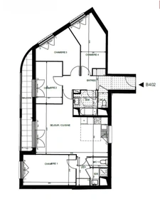 appartement T5 neuf à vendre ASNIERES SUR SEINE (92), surface hab. 96.36 m2 + balcon 8.43 m2 + park s-sol.