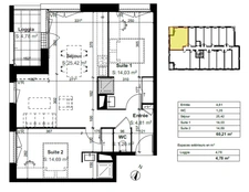 appartement T3 neuf à vendre ROUEN (76), surface hab 60.21 m2 + loggia 4.78 m2