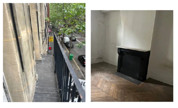 Appartement T3 avec travaux à vendre PARIS 19e, surface habitable 55 m2 + balcon 2.20 m2 + cave