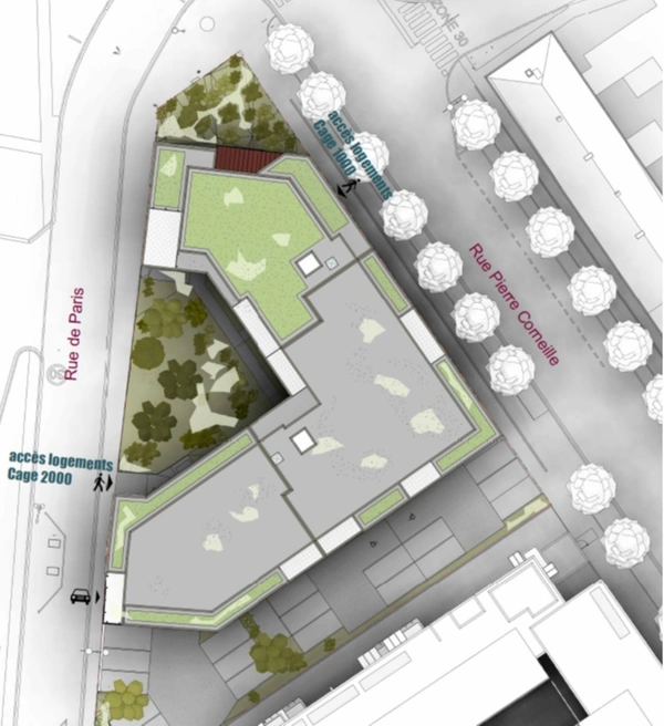 appartement T3 neuf à vendre SOTTEVILLE LES ROUEN (76), surface hab 63.19 m2 + terrasse 8.14 m2 + park
