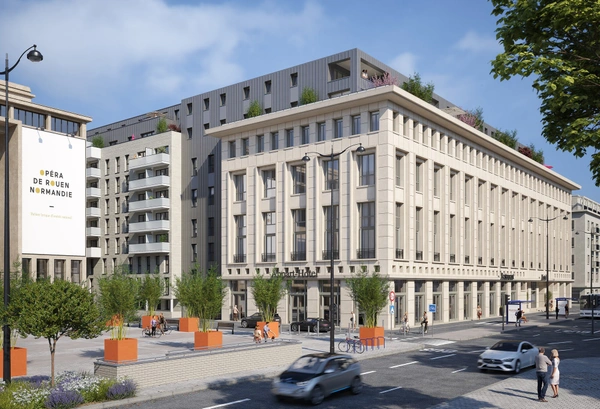appartement T3 neuf à vendre ROUEN rive droite, surface hab 58.37 m2 + balcon 5.10 m2.