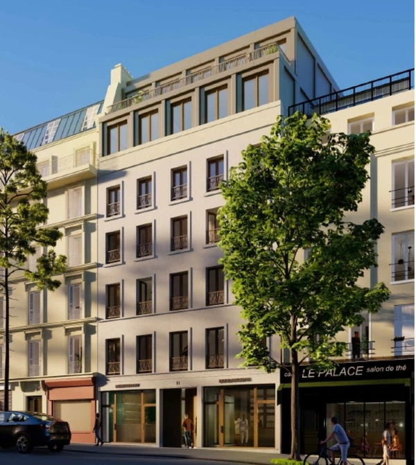 Studio neuf dans un immeuble restructuré à vendre PARIS 17e, surface habitable 15,10 m2.
