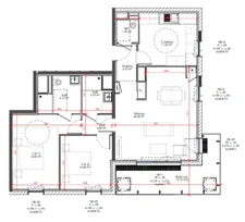 appartement neuf T3 à vendre ROUEN rive droite, surface 79.05 m2 + balcon 13.10 m2.