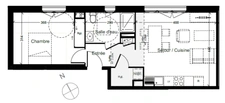 appartement T2 à vendre ROUEN droite (76), surface habitable 44.99 m2