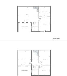 Ensemble calme et privé composé de trois maisons de caractère en pierre, avec piscine et sans vis-à-vis.