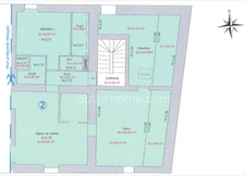 Coudoux : T4 traversant 83m², pierres apparentes, pas de vis-à-vis