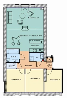 Dpt Moselle (57), à louer ZIMMING appartement T5 avec garage  