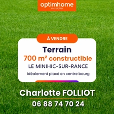 Le Minihic-sur-Rance - Terrain constructible viabilisé de 700 m2 en plein cœur du bourg 