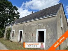Maison 3 pièces - 52 m² - Terrain 6 900 m² avec mare - SAINT AOUT (36) - 22 000 €