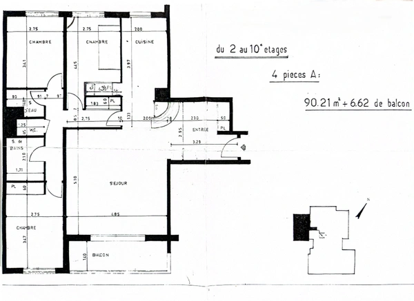 Appartement à vendre 4 pièces COURBEVOIE (92)