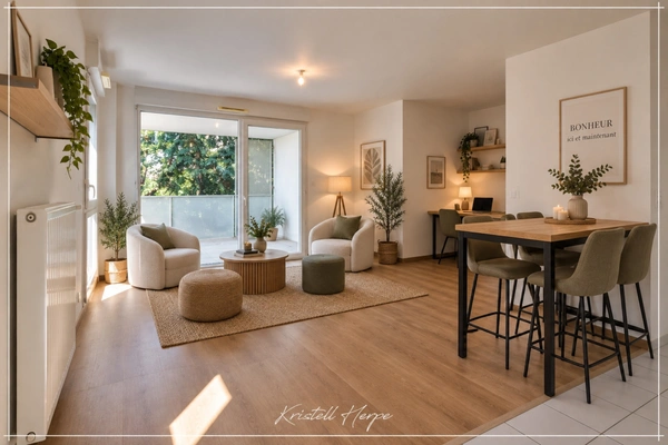 Appartement à vendre 3 pièces NANTES (44) T3 avec grand balcon – Vue verdoyante – 2 stationnements