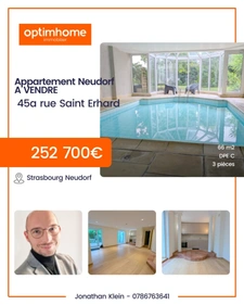 Appartement à vendre 3 pièces STRASBOURG (67)