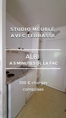 Studio Etudiant meublé à 450 m de la fac Champollion Albi