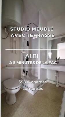 Studio Etudiant meublé à 450 m de la fac Champollion Albi