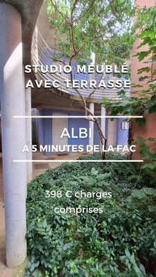 Studio Etudiant meublé à 450 m de la fac Champollion Albi