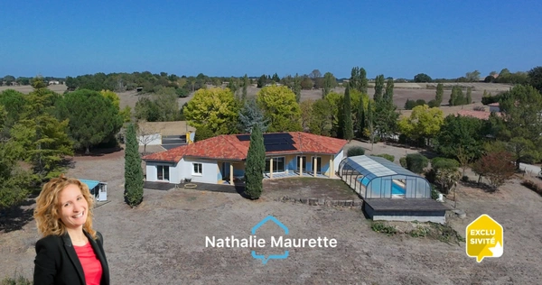 Toulouse 35 min, Roquemaure, villa d’architecte T7, 174 m², garage de 46 m², terrain 7500 m²