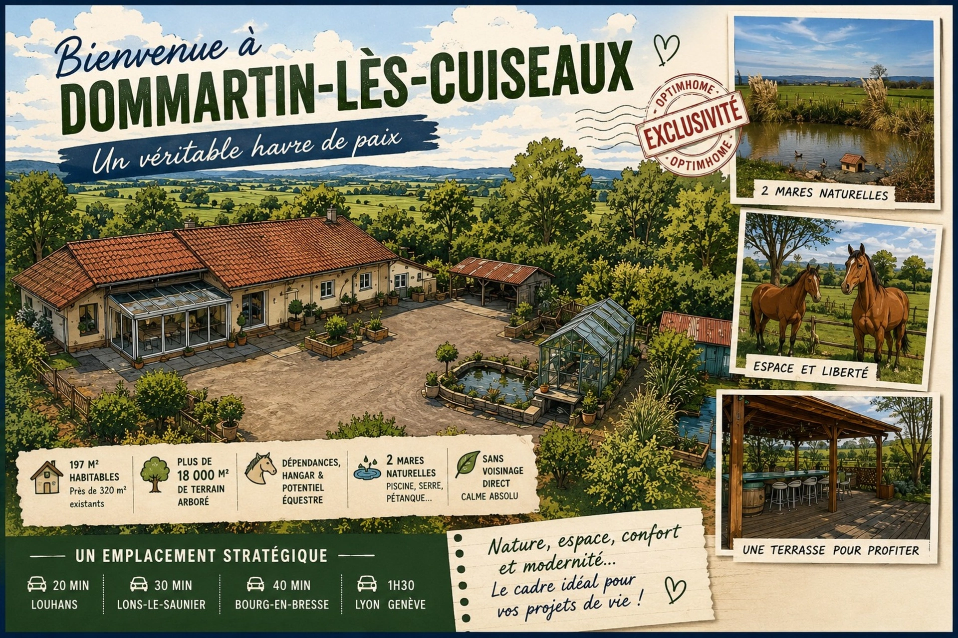 Maison 9 pièces 197 m² · à Dommartin les Cuiseaux · 197 m² · 390 000 €