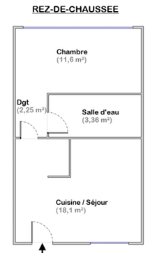 CALVI APT T2 35 M² QUARTIER SUPER U au prix d'un STUDIO !