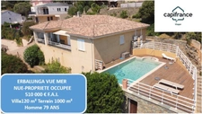 ERBALUNGA VILLA 120 m² PISCINE VUE MER EN NUE PROPRIETE OCCUPEE ( Investissement) 