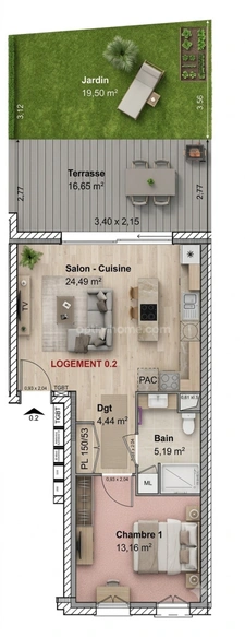 Appartement à vendre 2 pièces CUVRY (57)