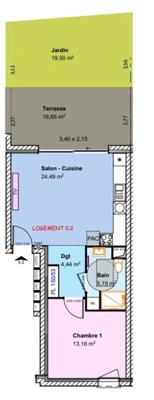 Appartement à vendre 2 pièces CUVRY (57)