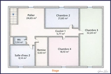 Maison à vendre / Longère 7 pièces en pierre rénovée - 230m² + dépendances - porche d'entrée - cour et jardin à Maillé (35mn de Poitiers)