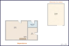 À vendre - Maison Longère 7 pièces en pierre rénovée - 230m² + dépendances - porche d'entrée - cour et jardin à Maillé 86190