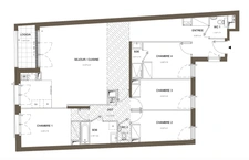 6-room family apartment with a surface area of 118 m² with loggia and underground parking – DPE A – Prestigious residence in the heart of Puteaux