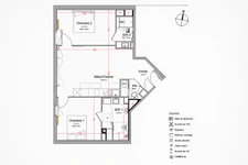 Bel appartement 3 pièces, 2 chambres avec cave et parking - 3e étage dans immeuble  intimiste de grand standing 