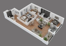 6-room family apartment with a surface area of 118 m² with loggia and underground parking – DPE A – Prestigious residence in the heart of Puteaux