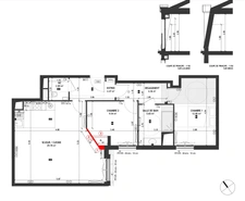 Bas de Puteaux 92800, elegant 3-room apartment of 69.00 m² in a recent luxury residence - open view
