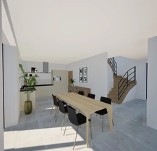 Maison à rénover, 105m2 sur terrain clos de 670 m2, SAINT MARTIN SUR OUST (56200)
