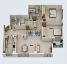 Appartement 4 pièces LE PLESSIS BOUCHARD (95) place de parking et terrasse 