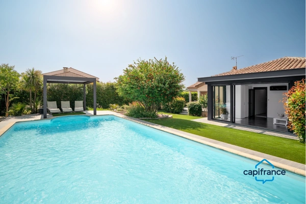 JUVIGNAC – VILLA 6 PIÈCES DE PLAIN-PIED – 168,86 M² – PISCINE CHAUFFÉE – VÉRANDA CHAUFFÉE – SOUS-SOL D’ENVIRON 160 M²