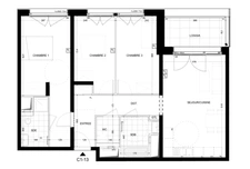 appartement à vendre 4 pièces METZ (57) au 1° étage avec ascenseur, loggia, et parking en sous-sol