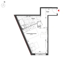 appartement à vendre 1 pièces VILLERS LES NANCY (54) de 36,40 m² avec place de parking