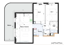 appartement à vendre 3 pièces MONTIGNY LES METZ (57) R+3 avec balcon et parking en sous sol