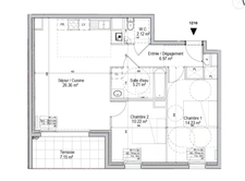 appartement à vendre 3 pièces NANCY (54) avec loggia de 7,15 m² et parking en sous sol