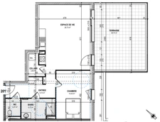 appartement à vendre 2 pièces HETTANGE GRANDE (57) avec une grande terrasse et parking