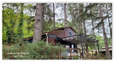 Chalet bois dans un domaine avec piscine