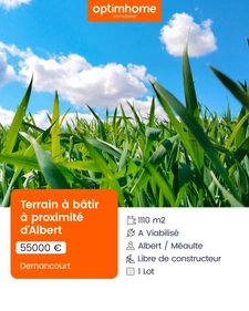 Terrain à vendre de 1 110,00 m² DERNANCOURT (80)