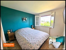 Maison avec 3 chambres, un jardin, deux parkings et un garage fermé.
