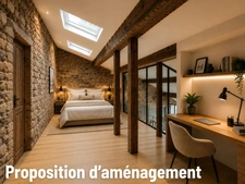 A vendre maison en pierre - a rénover - potentiel 140m² + garage + terrasse 16.7m² - Bettant