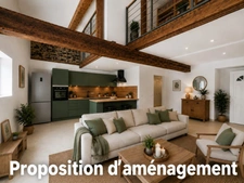 A vendre maison en pierre - a rénover - potentiel 140m² + garage + terrasse 16.7m² - Bettant