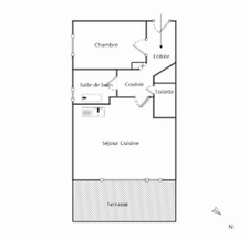 Domaine de Pont ROYAL between CIEL & LUBERON, well-maintained 40m2 top-floor apartment with panoramic views, terrace, and residential area with swimming pool