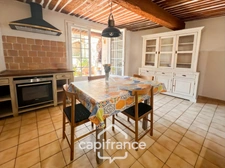 Authentic 118 m2 stone village house, air-conditioned, 50 m2 terrace, outdoor kitchen, double garage, attic, three beautiful bedrooms, 2 bathrooms, laundry room  