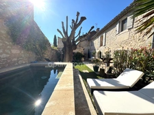 Mas de village avec bassin et jardin 