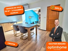 Maison de ville 116 m² – DPE A / GES A – 3 chambres + bureau – Jardin – Confort haut de gamme - 6 pièces CRESPIN (59)