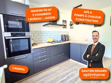 Maison de ville 116 m² – DPE A / GES A – 3 chambres + bureau – Jardin – Confort haut de gamme - 6 pièces CRESPIN (59)